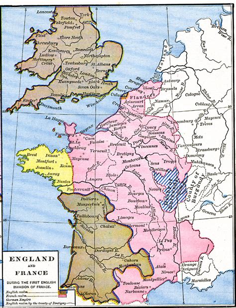 map of england and france